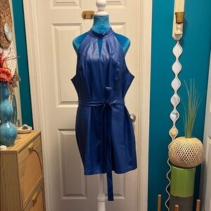 Sleek Blue Halter Romper